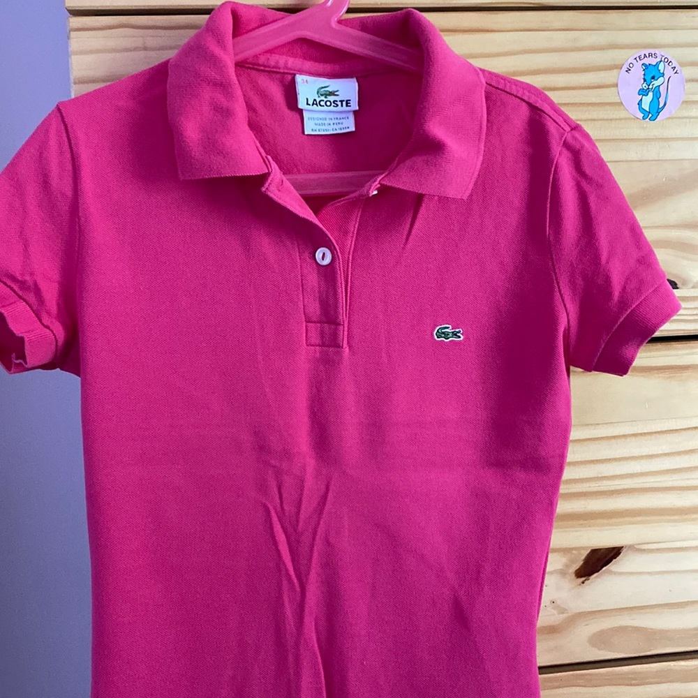 Lacoste pink shirts size 34